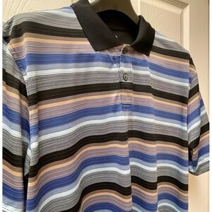 IZOD Golf Men's Large Multicolored Black Polyester Cool FX Polo